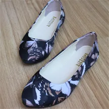 Big size free shipping 2016 Women ‘s new wave of summer watercolor printing butterfly fashion shoes flat shoes women’ s
