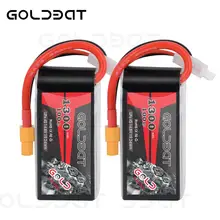 GOLDBAT Lipo аккумулятор 1300mAh 4S 100C 14,8 V софткейс с разъемом XT60 для радиоуправляемого автомобиля грузовика Heli самолета БПЛА дрона FPV Racing 2pac