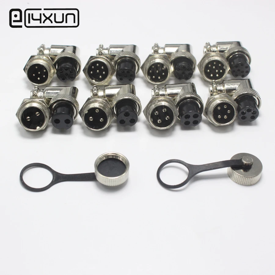 1 комплект GX16 авиационный разъем 2 3 4 5 6 7 8 9 Pin XLR 90 градусов штекер + гнездо 16 мм