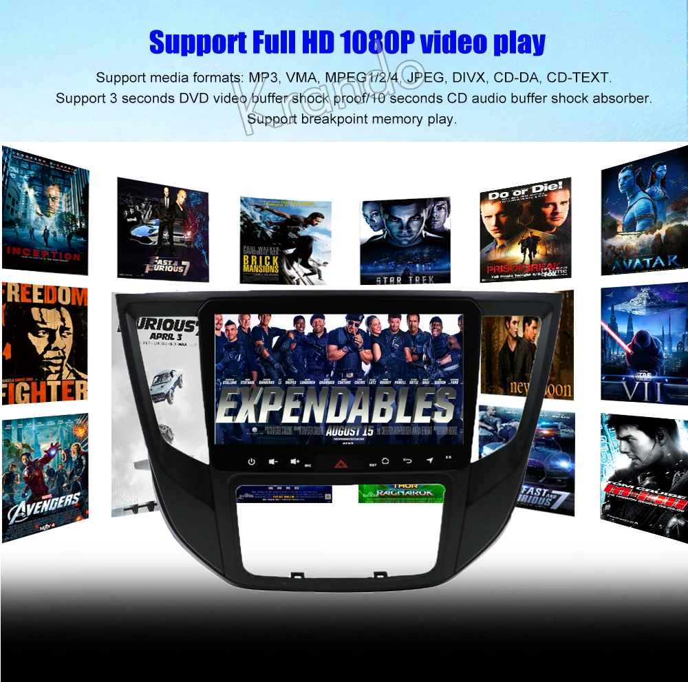 Best Krando Android 8.1 9" IPS Full touch car multimedia player for For Mitsubishi Lancer 2017 GPS navigation system big screen BT 6