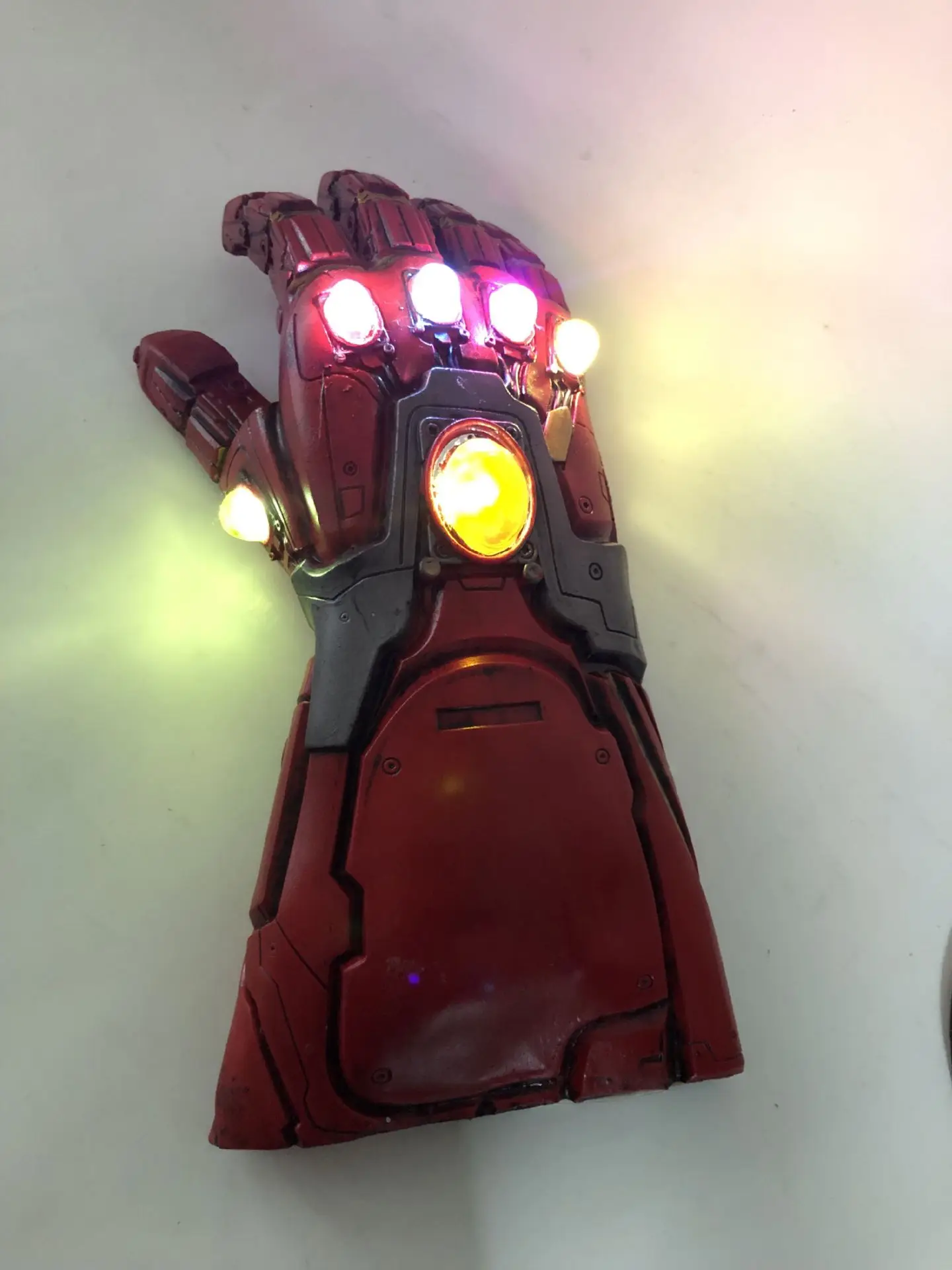 

2019 Avengers Endgame Superhero mask Iron Man Tony Stark Thanos Infinity Stone LED Light Cosplay Gloves Arm Armor Hand Gauntlet