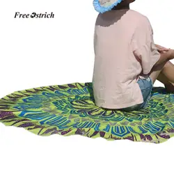 Бесплатная страуса круглые пляжные полотенца хиппи гобелен пляжный костюм Roundie Мандала полотенце Коврик для йоги в богемском стиле Featur