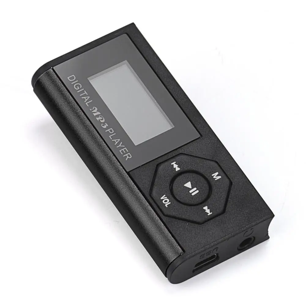 Портативный Высокое качество Мини Clip MP3 плеер ЖК-дисплей Экран Поддержка 16 ГБ микро-tf/SD слот для карты спорта MP3 музыкальный плеер с Экран - Цвет: Черный