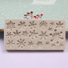 Снежная Снежинка Форма силиконовая форма для пирога, посуда для выпекания форма для шоколадного мыла конфеты рождественские инструменты для украшения тортов из мастики