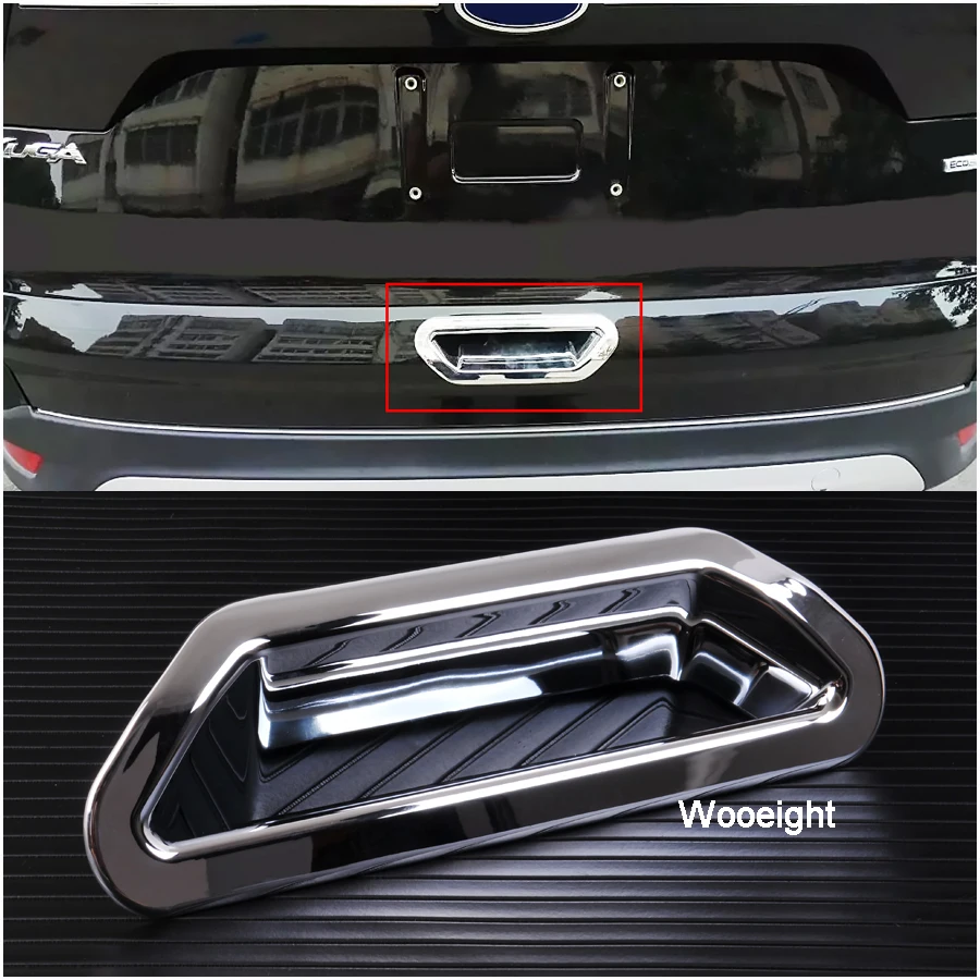 Car Chrome Rear Trunk Tailgate Door Handle Bowl Cover Trim Molding Garnish Decoration For Ford Escape Kuga 2013-2016 2017 2018 (9)