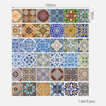 

Tiles Stairs Stair Vinyl Wall Decal Wall Stickers For Home Decoration Removable Stair Stickers Landscape Decor Ceramic Pattern