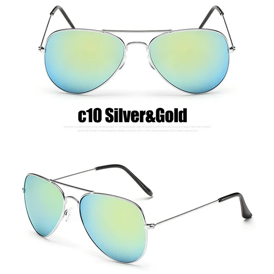 C10 Silver Gold RBROVO, солнцезащитные очки пилота для женщин/мужчин, Лидирующий бренд, дизайнерские, роскошные солнцезащитные очки для женщин, Ретро стиль, для улицы, для вождения, Oculos De Sol - Цвет линз: C10 Silver Gold