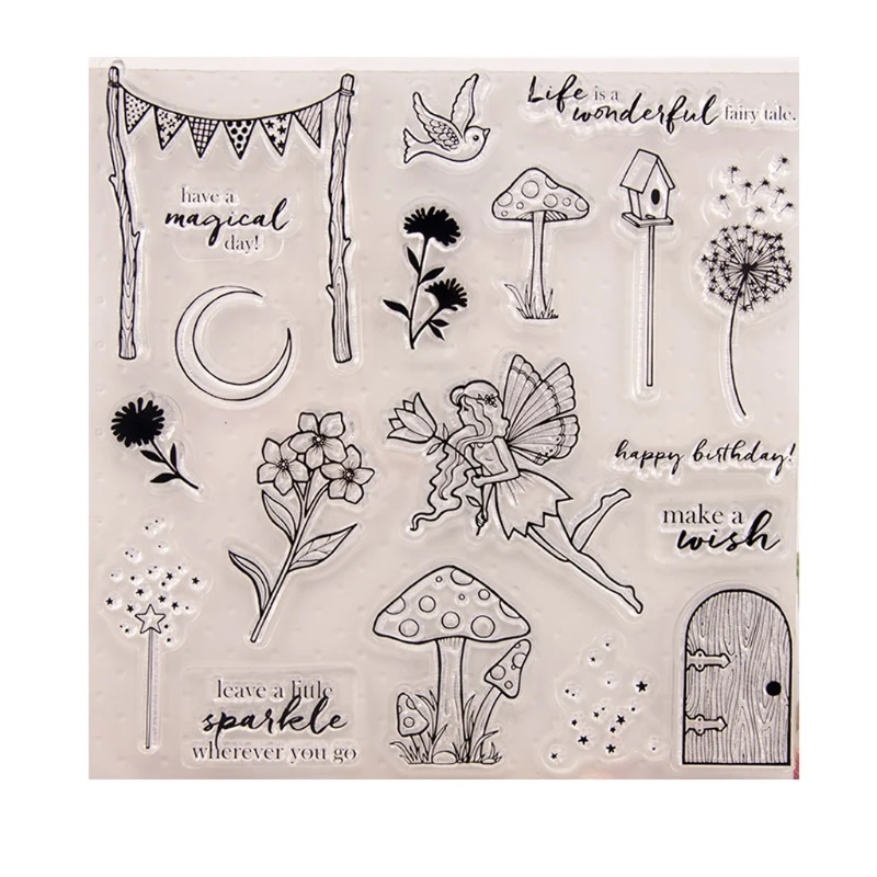 

Fairy Flower Transparent Clear Silicone Stamp DIY Scrapbooking Photo Album Decor--Y142
