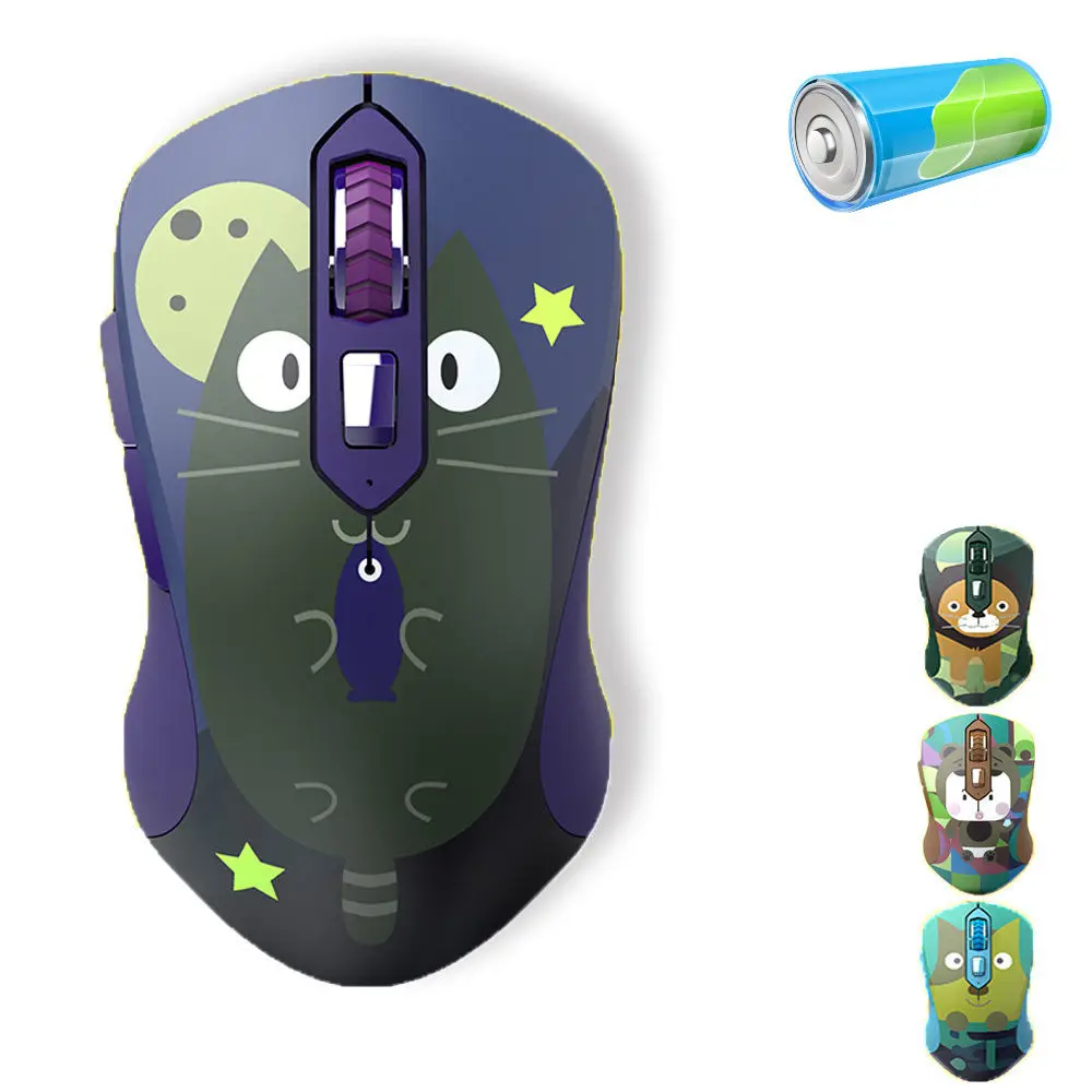 

LM115G Mini 1600DPI 2.4GHZ Wireless Technology USB Mute Cute Cartoon Girl Mouse