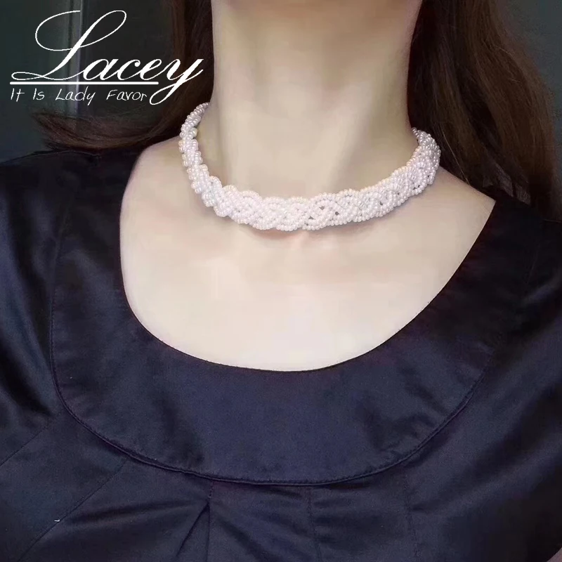 

Handmade Natual Real Pearl Necklace For Women,925 Streling Silver Freshwater Pearl Chokers Necklace New Arrival