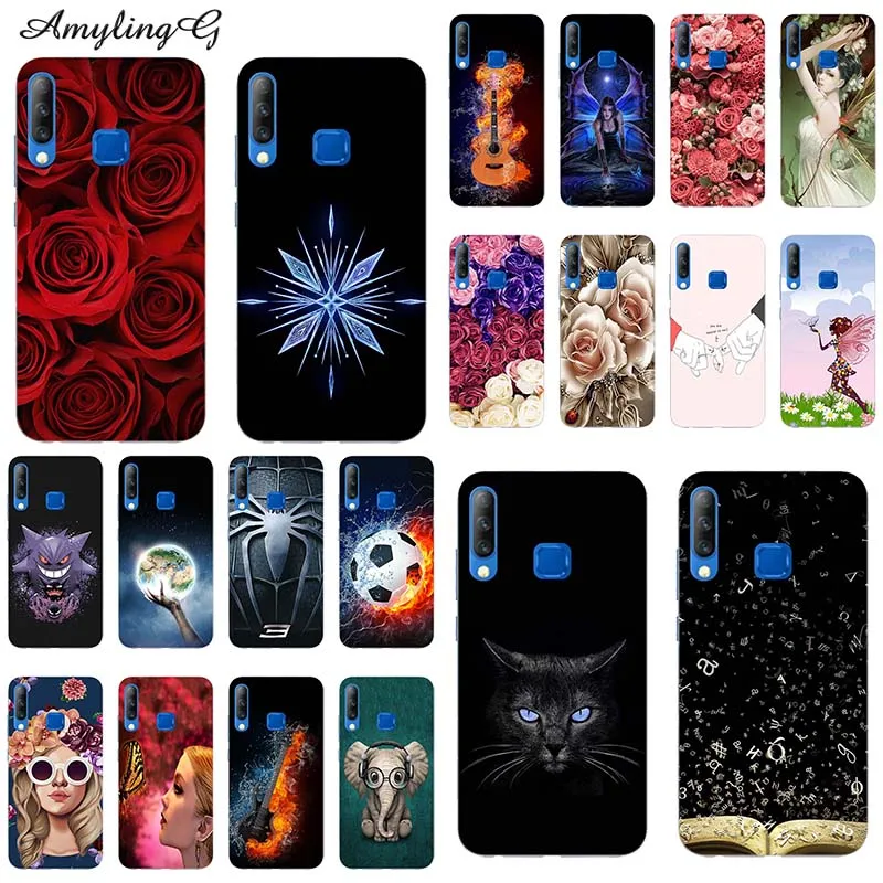 

Soft Phone Case For Tecno Camon 11S 6.2" Case Print TPU Back Cover Fashion Cartoon Rose Patterned Shell Fundas Para