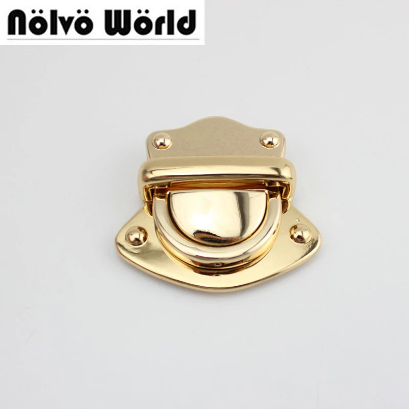 Металлический функциональный замок для сумок размером 55*50 мм 10 шт.|metal lock for handbag|gold