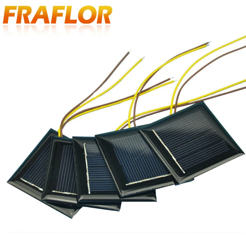 2 шт. 2В 130mA 54*54*3 мм Polycrystallin небольшой Мощность солнечных батарей Панель для
