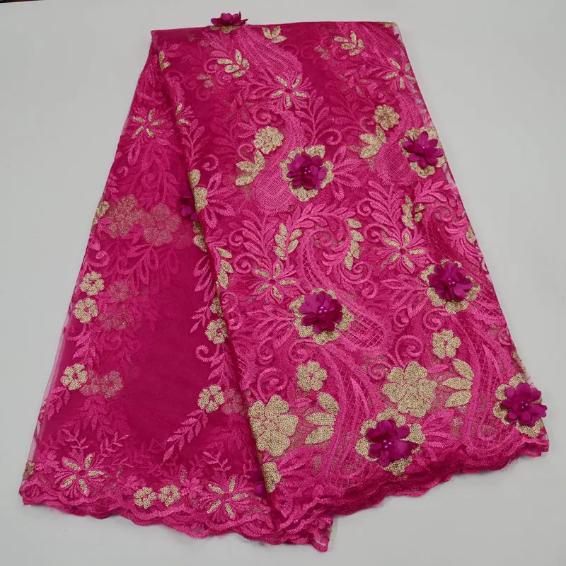 

2018 New Design African Swiss Voile Lace High Quality African Guipure Fabric with beads And sequins 5Yard French Net Lace Fabric