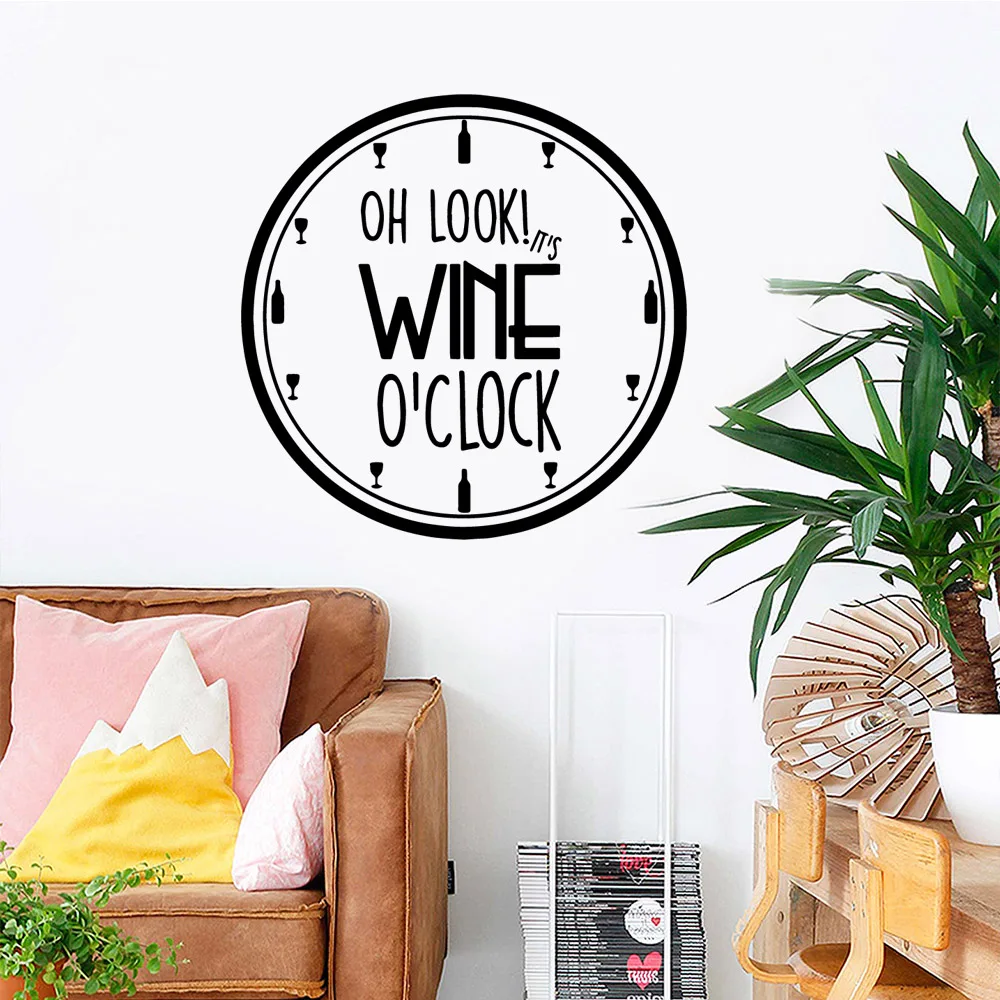 

Creative wine clock Self Adhesive Vinyl Wallpaper Living Room Children Room removable mural