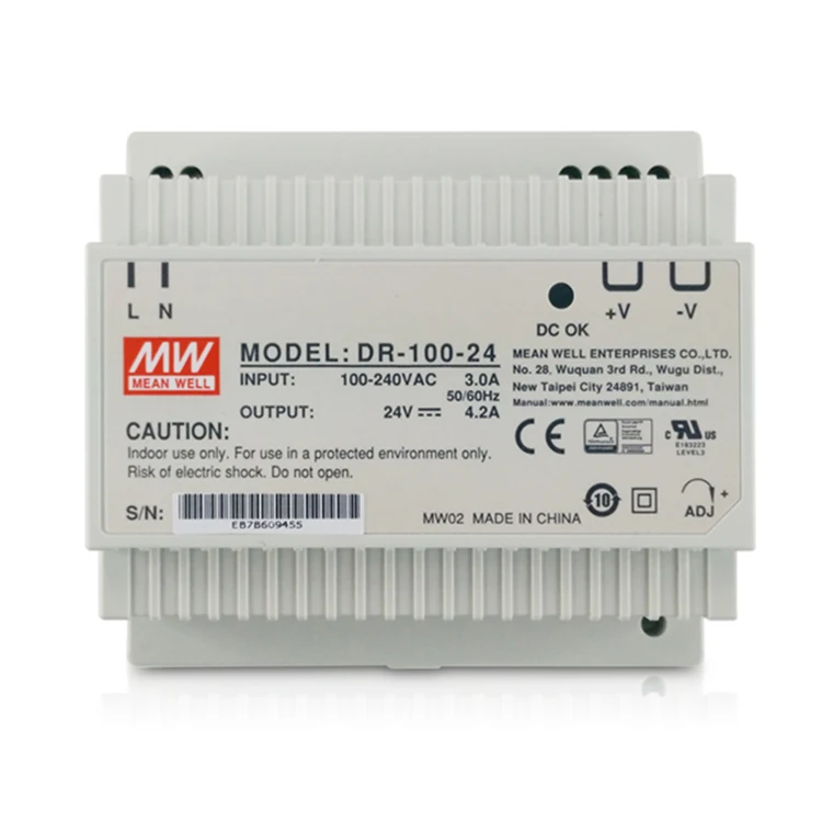 Utini HDR-100W meanwell Switching Power Supply 100W 12V 24V 15V 48V DIN Rail Power Supply Mini Slim Size Power Source Step Shape Output Voltage: 12V