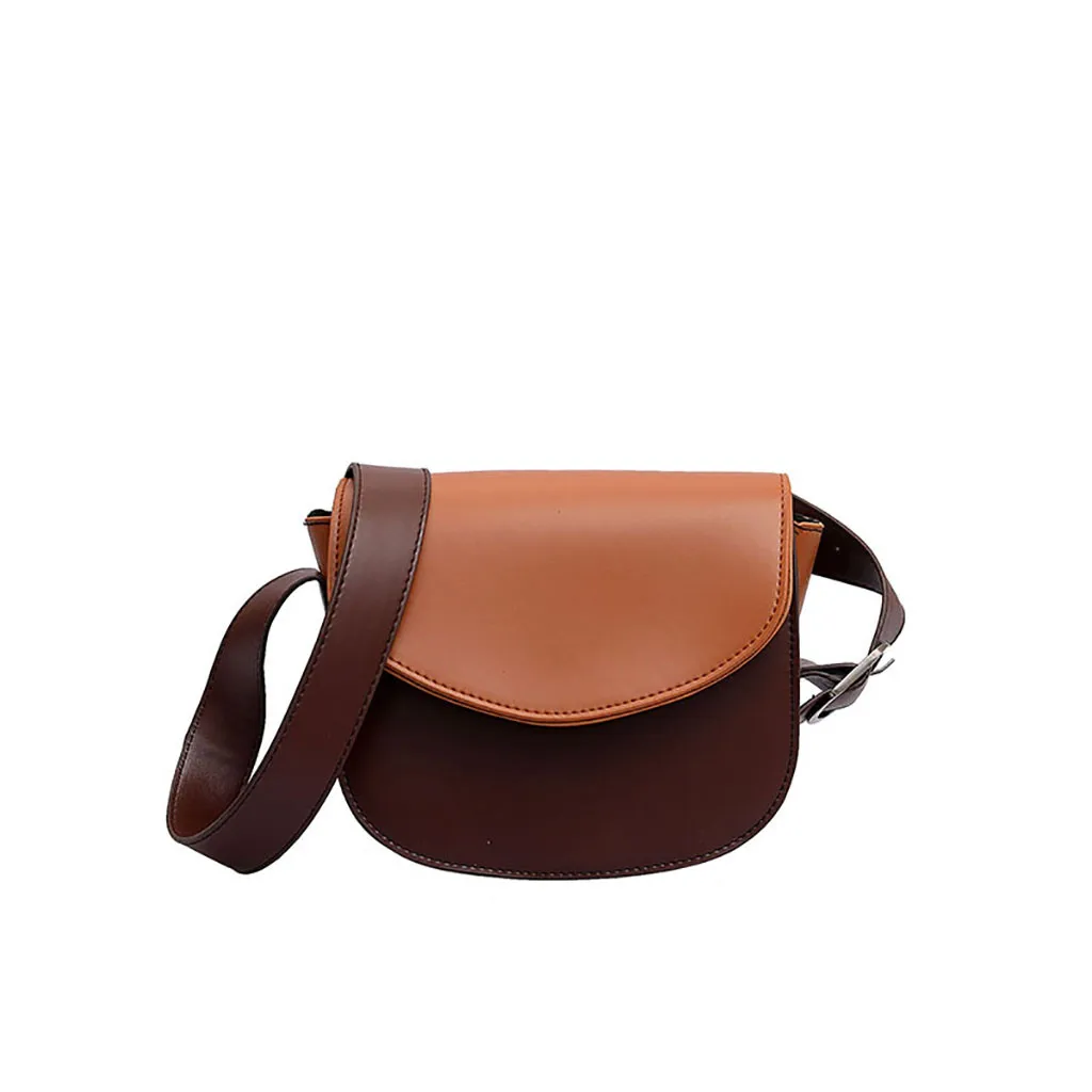 

CONEED 2019 New Women Shoulder Bag Simple Stylish Wild Round Cover Crossbody Bag Soft Leather Small Women Bags Clutch Bags De26