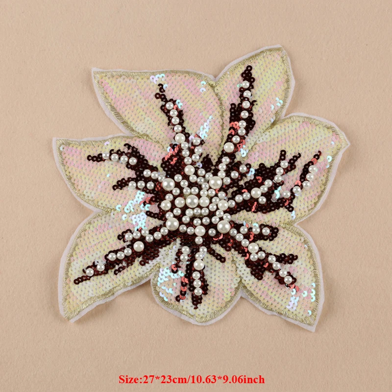 5pcs floral flower sequins patch embroidery beaded patches for clothing 5pcs floral flower sequins patch embroidery beaded patches for clothing
