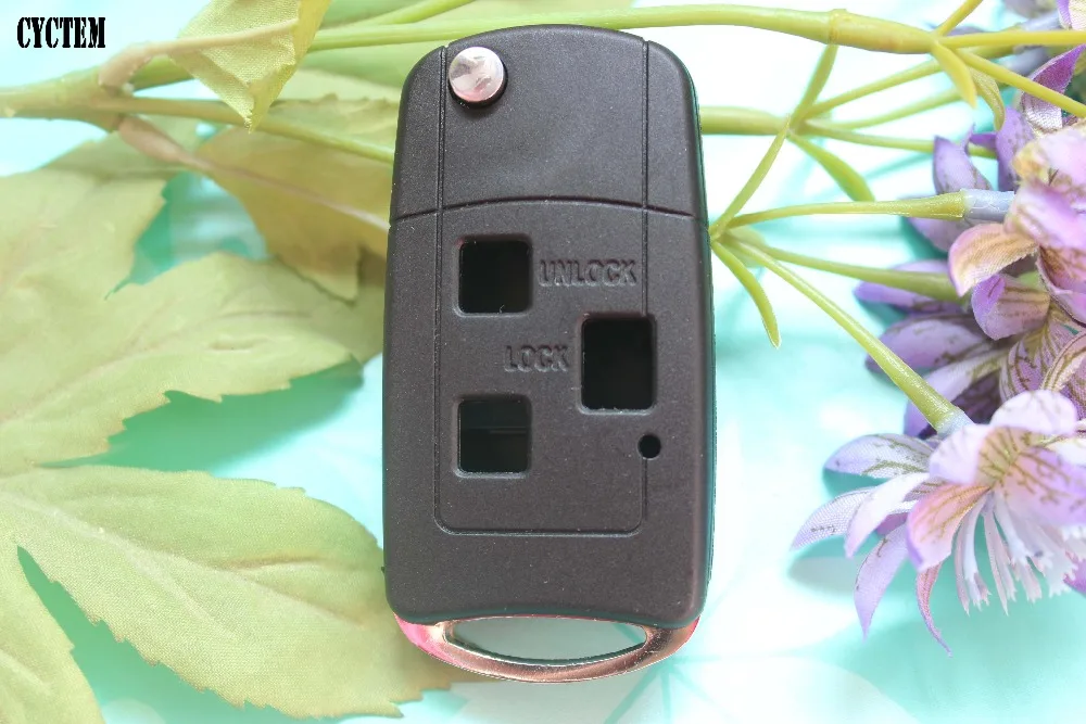 

CYCTEM Car Key Blank Cover Housing 3 Buttons Modified Folding Remote Key Shell Fob Case Fit For Toyota Camry Prado Previa