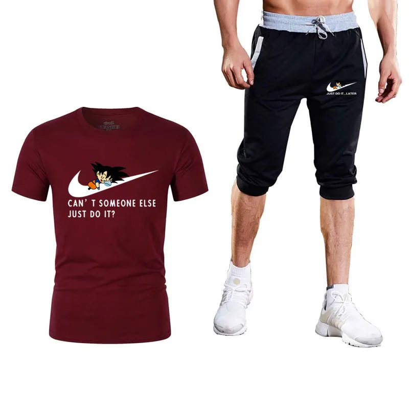 Summer High quality Sets Dragon Ball Z Goku T-shirt+shorts men Brand clothing Two piece suit tracksuit Fashion Casual Tshirts