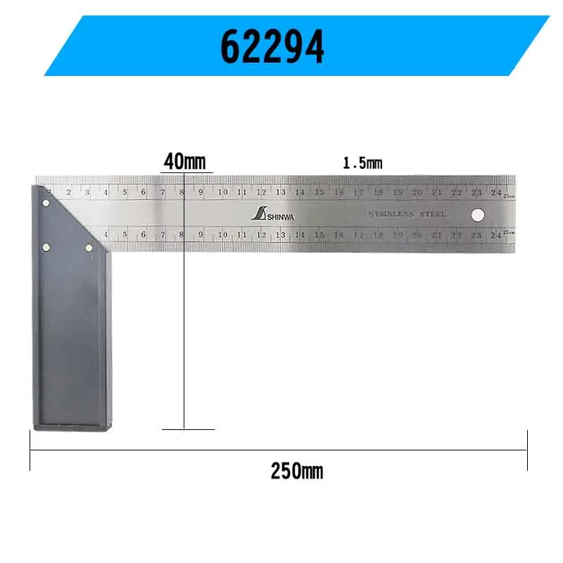 SHINWA Пингвин квадратная линейка 90 градусов нержавеющая сталь Поворотная линейка утолщенная Высокая точность многофункциональная линейка