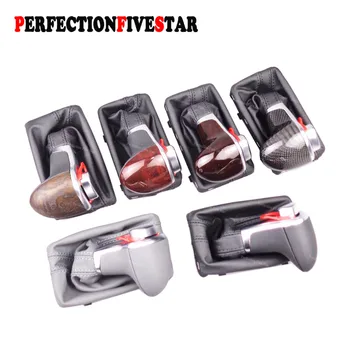 

8KD713139 4GD713139 For Audi A3 A4 B8 A5 A6 C6 Q5 Q7 Black Leather Chrome Gear Shift Knob AT Gaiter LHD Only