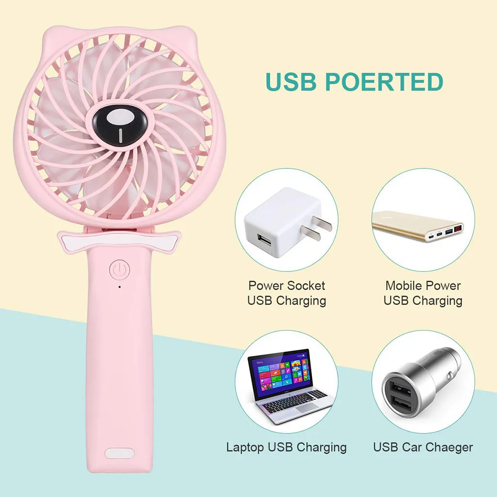

Mini Fan 2600mAh Rechargeable USB Fan Portable Handheld Fan 3-Speed Mini USB Handy Small Desktop USB Cooling Fan Cooler
