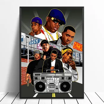 

East Coast Hip Hop Rap Star Music Poster Wall Art Painting oil painting Canvas Poster Home Decor Canvas Print (No frame)