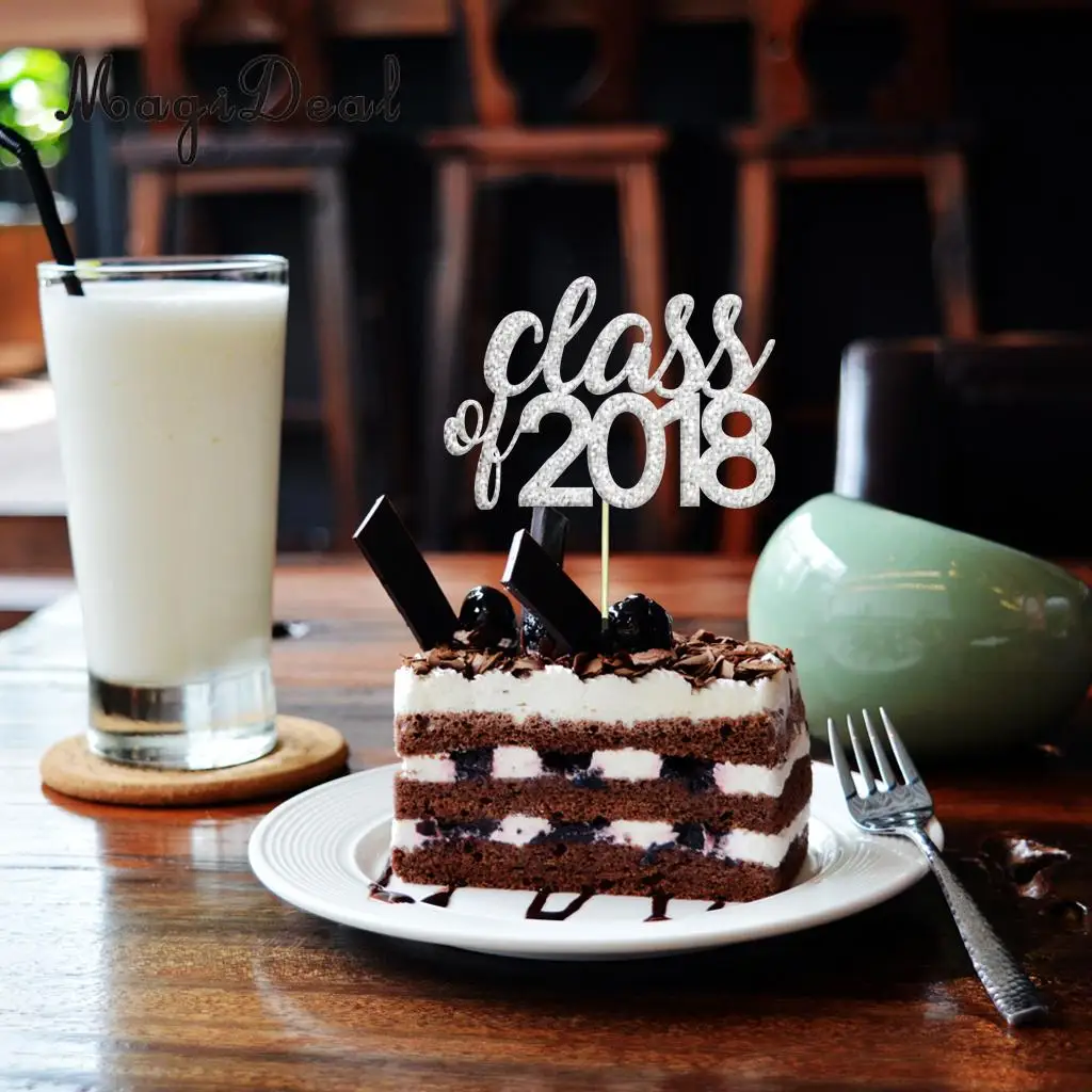 Pack of 20 Class of 2018 Cake Cupcake Toppers Congratulation Graduation Party Fruit Muffin Food Sticks