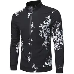 HCXY2018Men's новый весна и осень куртки-бомберы с модным принтом Бейсбол воротник куртки пальто Изящная верхняя одежда jaqueta masculin