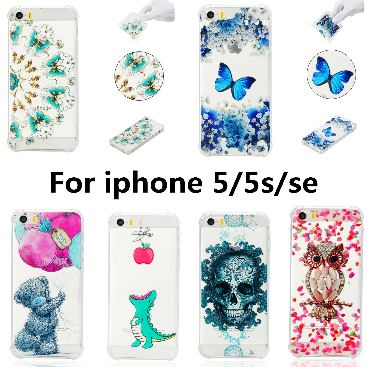 Soft Tpu Phone shell on For iphone 5 s SE Case Cartoon Silicone Back Cover animal Cases for IPHONE 5SE Ultrathin capa Fundas |
