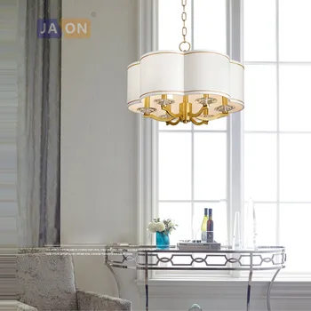 

led e14 Modern Copper Crystal Fabric Round LED Lamp LED Light.Pendant Lights.Pendant Lamp.Pendant light For Dinning Room Bedroom