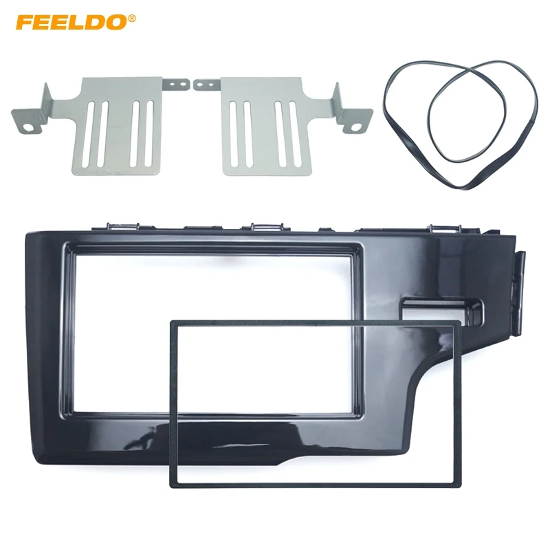 FEELDO Car 2Din стерео радио приборная панель фасции рамка для HONDA Fit Jazz (RHD) 2013 + DVD/CD