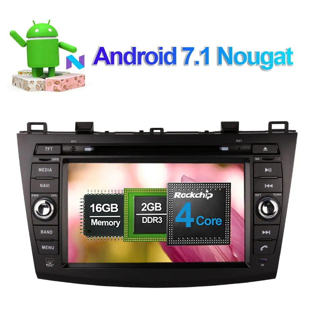 Clearance 8 Inch Android 8.0 Octa Core 4GB+32GB Car PC GPS Radio Stereo with Bluetooth For Mazda 3 2010 2011 2012 Head Unit DAB+ WIFI 3