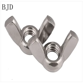

50pcs/lot 304 DIN315 M3 3mm nut M4 M5 M6 M8 M10 M12 stainless steel wing nut butterfly nut decoration nuts for home wear