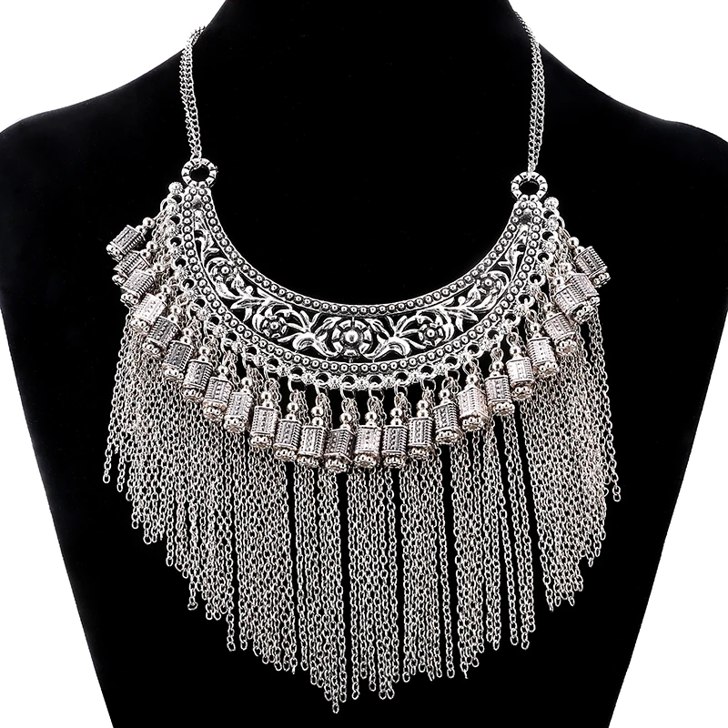 

Fashion Chain Tassel Maxi Necklace Colar Bijoux Femme Choker Collares Vintage Statement Necklaces Colar Feminino