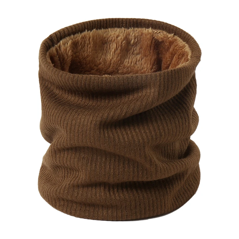 Зимний шарф бесконечность кольцо унисекс женский снуд шеи вязаные шарфы кашемир мягкий теплый обёрточная бумага наружные шарфы мужская маска - Цвет: Brown