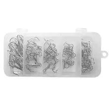 51 шт. рыболовные крючки из высокоуглеродистой стали перевернутые тройные Крючки с пластиковой коробкой