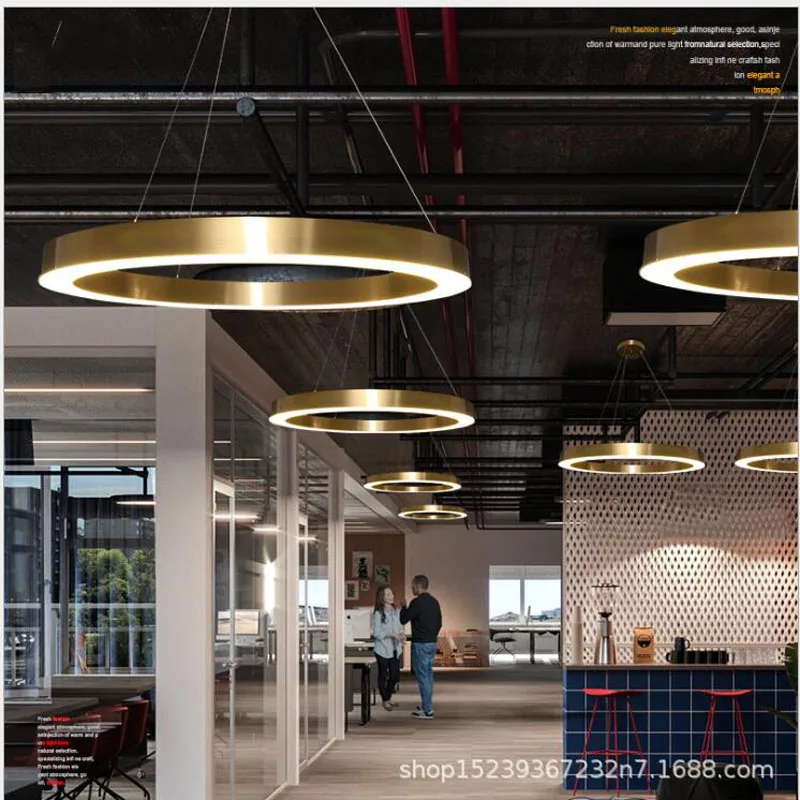 

L Office circular chandelier shopping mall clothing store led lamps Internet cafes leisure bar personality creative LED