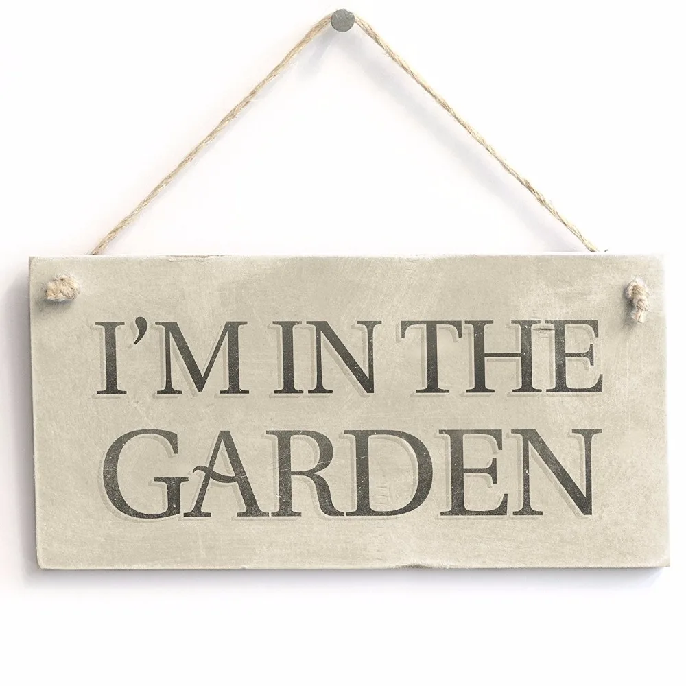 

Meijiafei I'm In The Garden - Country Cottage Gardening Sign / Plaque 10"x5"