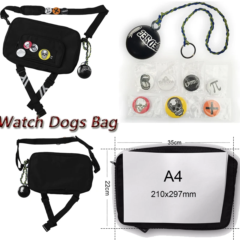 

Adult Unisex Bag Marcus Holloway Cosplay Bag Cosplay Costume Accessory Props Shoulder Bag With Badges And Ball