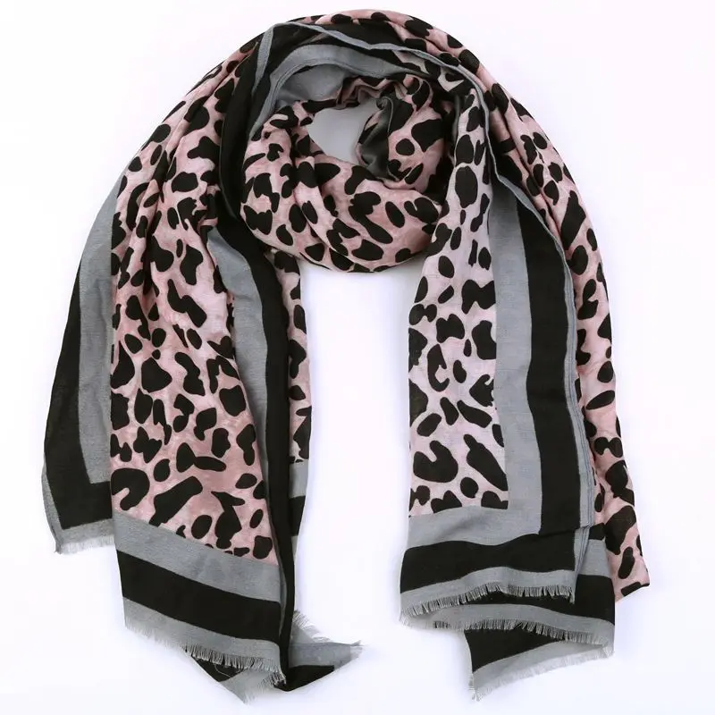 

2018 New Fashion Women Leopard Scarf Cotton Blend Female Winter Spring Scarves Lady Striped Blanket Scarf Gifts For Girls