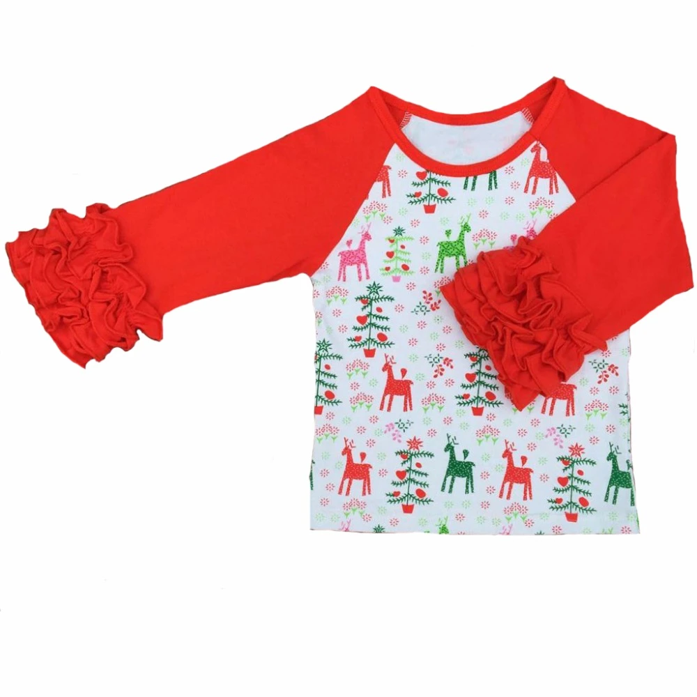 raglan ruffle sleeve shirts