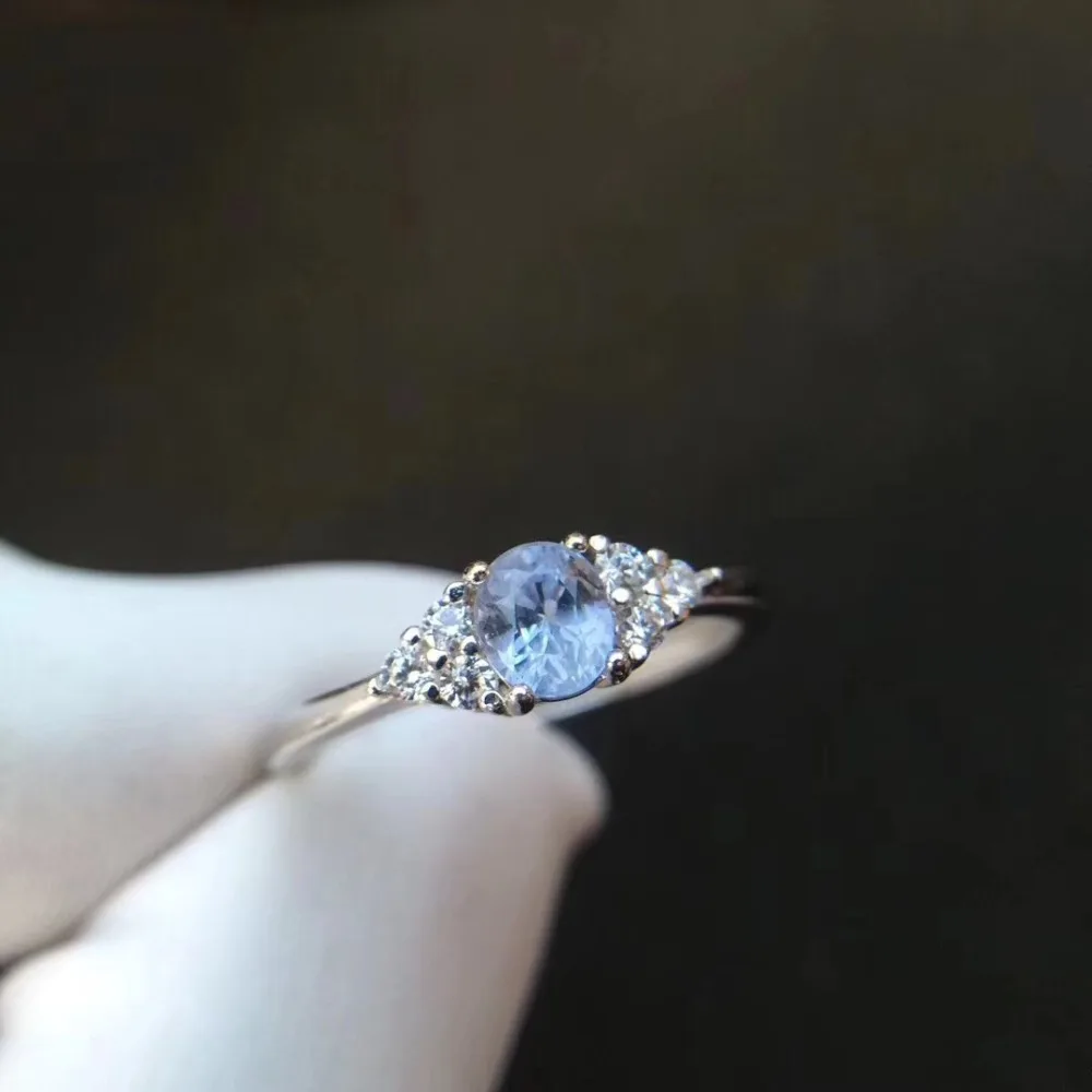 Обручальное кольцо сапфировое кольцо натуральный и настоящий сапфир 4*5 мм драгоценные камни серебро 925 пробы