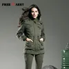 FREEARMY-Chaqueta de invierno con Cuello de piel para mujer, Abrigo acolchado de algodón de longitud media gruesa ► Foto 3/6