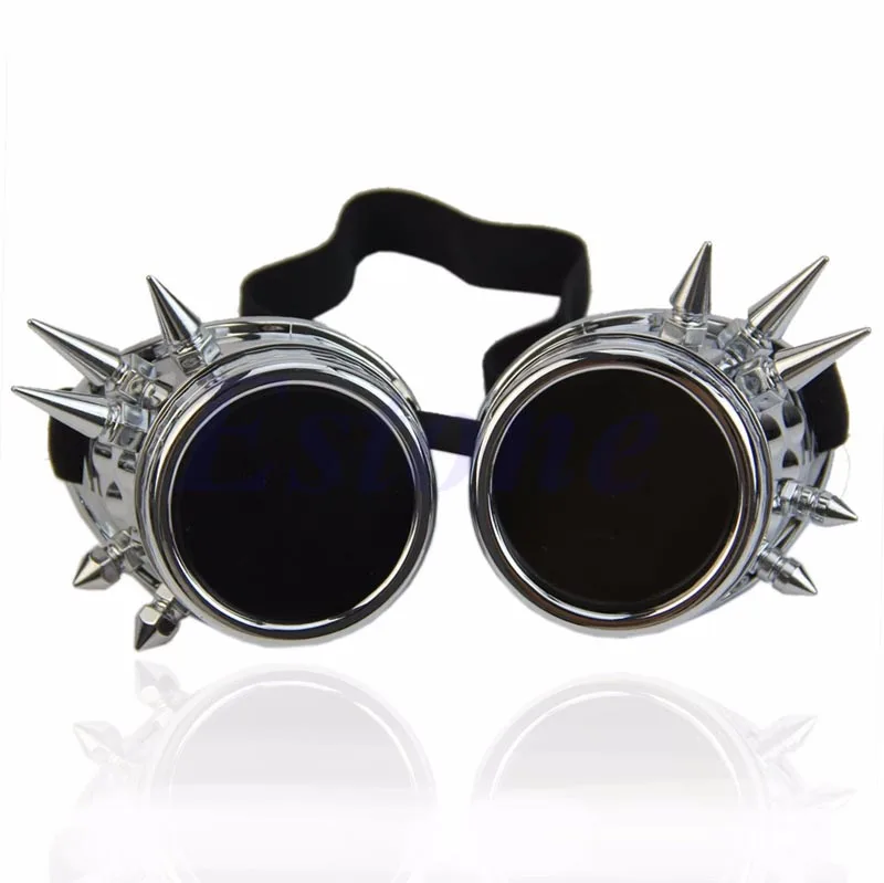Vintage Victorian Gothic Cosplay Rivet Steampunk Goggles Glasses Welding Punk_voghion.com
