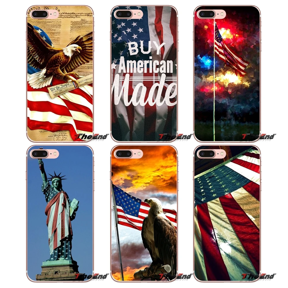 Горячая продажа флаг США Американа баннер ТПУ чехол для iPhone X 4 4S 5 5S 5C SE 6 6S 7 8 Plus Samsung