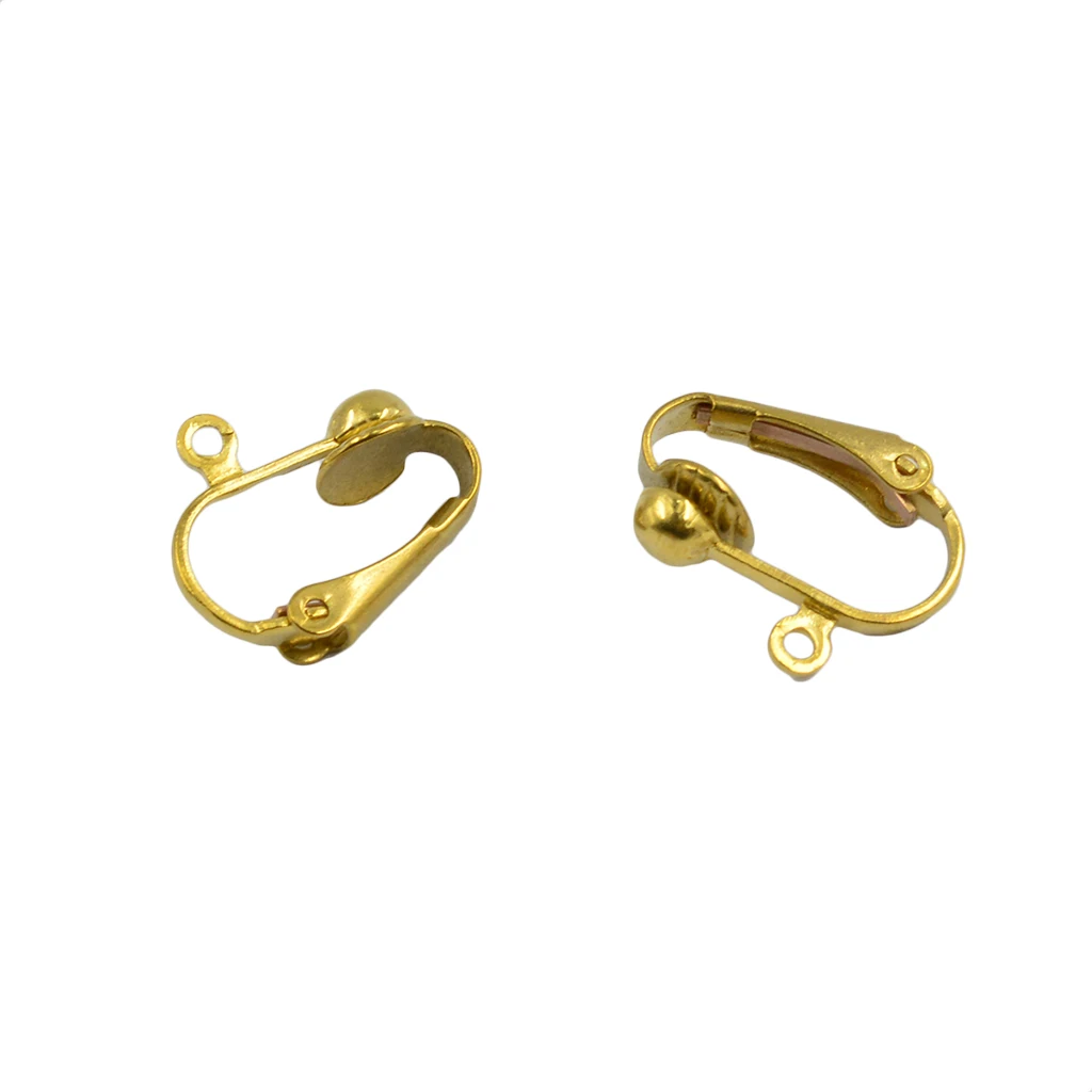 12x Gold Plated Clip On Earring Findings Converting From Standard Ear Wires