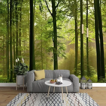 

Custom 3D Photo Wallpaper Forest Green Tree Nature Landscape Mural Wall Paper For Living Room Bedroom Background Wall Painting