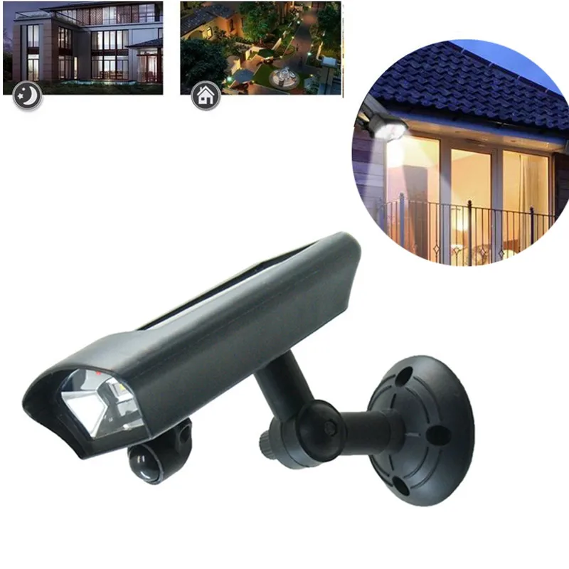 

CLAITE Solar Power PIR Motion Sensor Spotlight Outdoor LED Street Light Garden Yard Simulation Monitoring Security Lamp